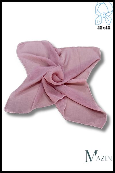 MAZEN Soft Pink Solid Color Chiffon Scarf 45X45 Hair, Bag, Wrist, Neck Accessory
