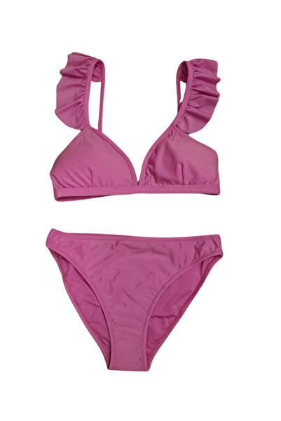 Butik Glowzia Pink Ruffle Women's Bikini Set