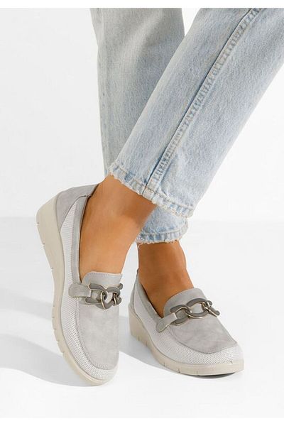 B T Shoes Mocasini dama cu platforma Iteria gri