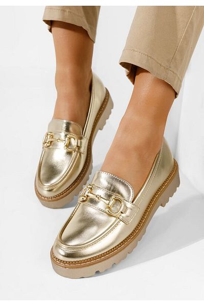 B T Shoes Women's Alvarias gold loafers