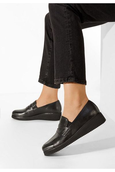 B T Shoes Mocasini dama cu platforma Gessi negru