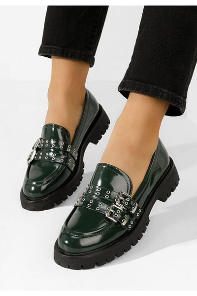 B T Shoes Mocasini dama lacuiti Kyelle verzi