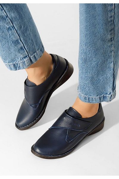 B T Shoes Mocasini piele naturala Asti V2 albastri