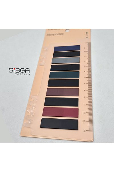 sibga tasarım Transparent Colored Post-It Note Paper - 200 Sheets Bookmark Sticker