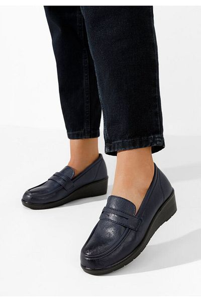 B T Shoes Mocasini dama cu platforma Zeia navy
