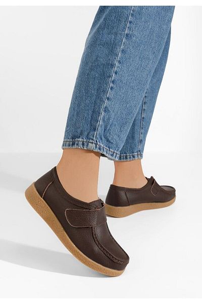B T Shoes Mocasini piele naturala Milanka maro