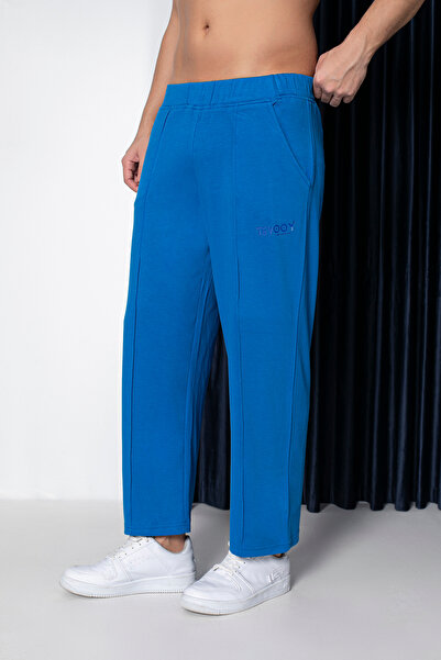 TEVOOY ÖNÜ NERVÜR DİKİŞLİ EŞOFMAN ALTI MAVİ