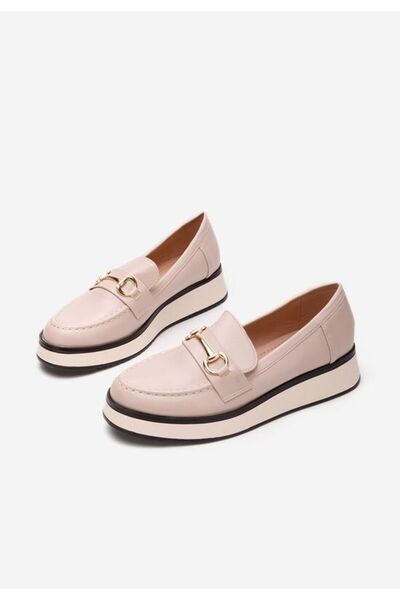 B T Shoes Mocasini cu talpa groasa Dianna bej