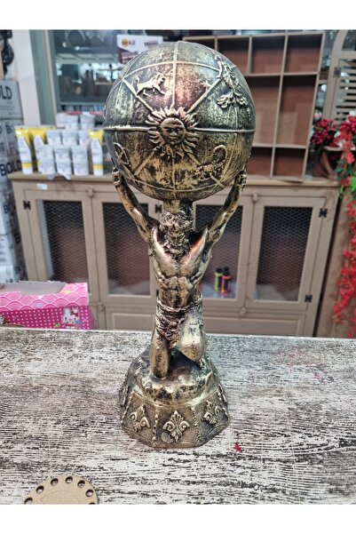 Eymen Hobi Dünya Taşıyan Adam Atlas Taşıyan Heykel Biblo Polyester Figür