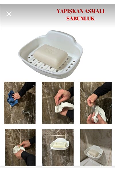 Seyax Sabunluk, kendinden yapışkanlı, katı sabunluk su birikmez