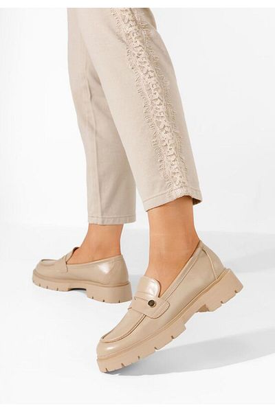 B T Shoes Airesa khaki thick-soled loafers