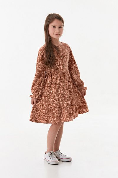 Fulla Moda Φόρεμα για κορίτσια με φλοράλ δεμένη μέση με κουμπιά μπροστά