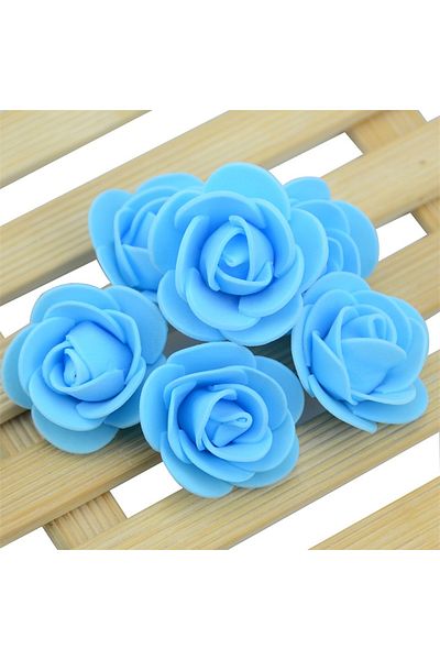 Choice 450PCS-480PCS Blue About  480pcs-500pcs/3cm Mini PE Foam Rose Flower Head Artificial Rose Flowers Ha