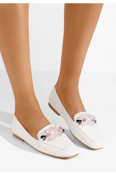 B T Shoes Mocasini dama eleganti Anicuta albi