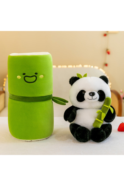 Choice 20cm 25cn 25CM Kawaii Bamboo Tube Panda Set Plush Pillow Doll Toy Cute Plushies Stuffed Animal Soft