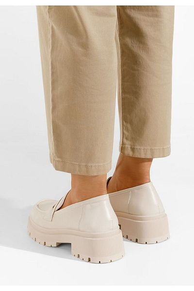 B T Shoes Mocasini cu talpa groasa Larsa bej