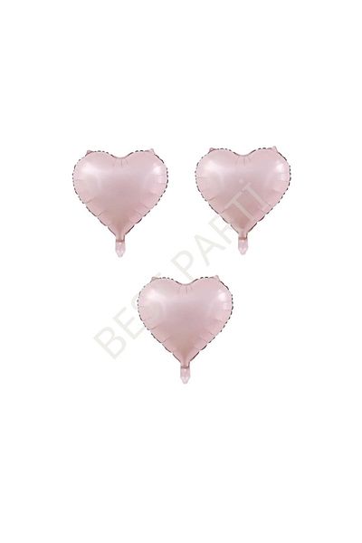 BEST PARTİ DOĞUM GÜNÜ PARTİ SÜSLERİ Best Pearl Pink - 3 Pcs Heart Foil Balloons