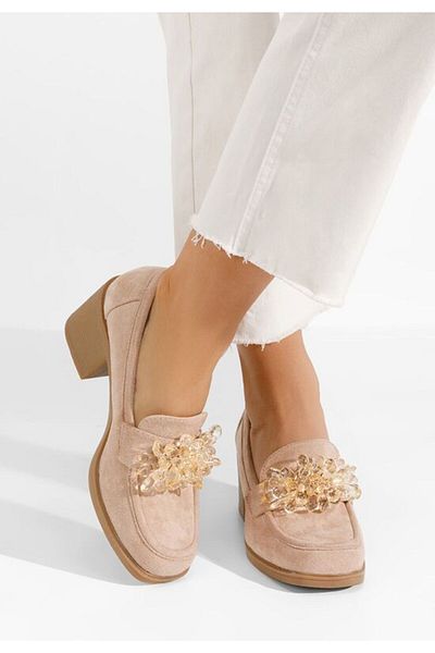 B T Shoes Ermela camel heeled loafers