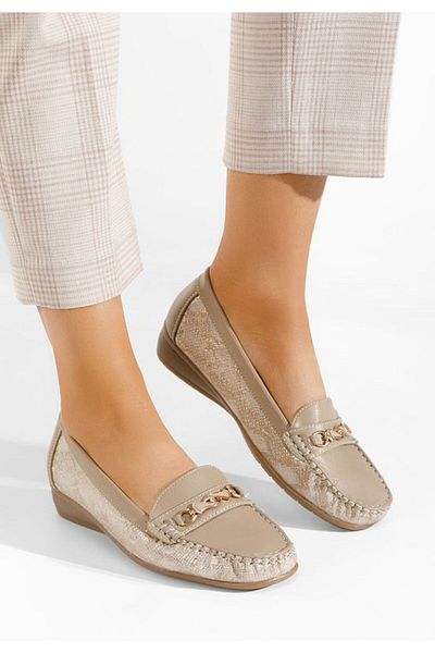 B T Shoes Mocasini dama Lerisea bej