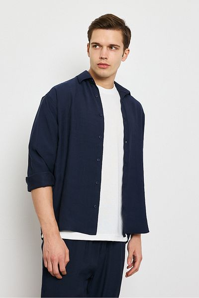 İLKCET MODA Ανδρικό πουκάμισο Oversize Modal Fabric Premium