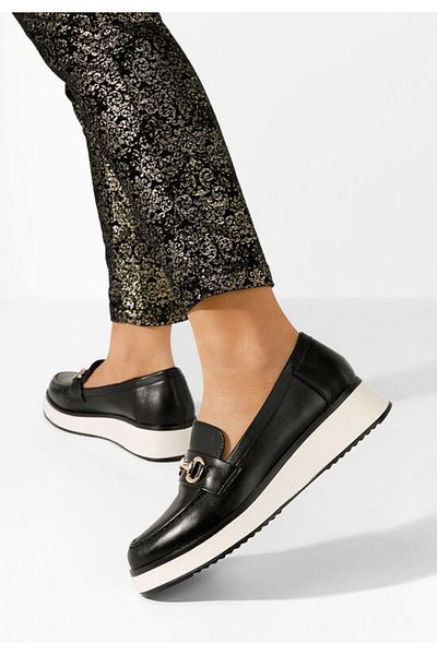 B T Shoes Mocasini cu talpa groasa Dianna negri