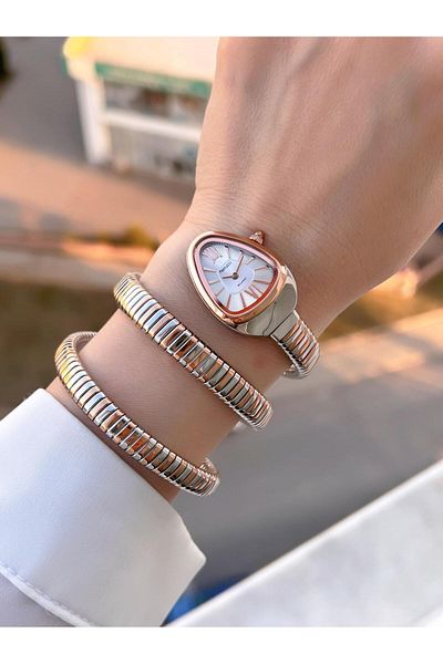 Ferrucci Snake Braided Steel Cord 2 Years Warranty 3 Atm Water Resistant Women Wrist Watch C.03442.4