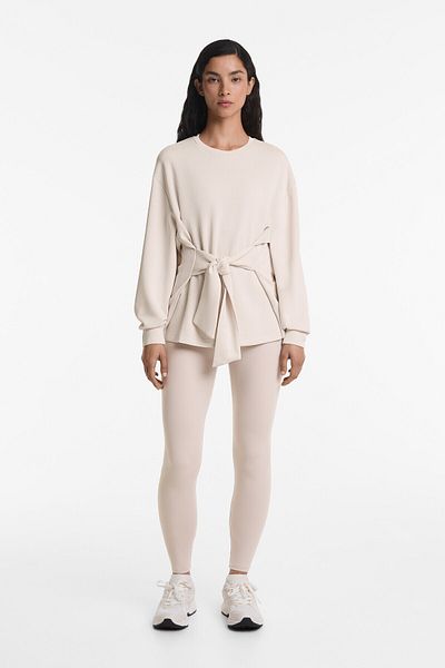 Oysho Soft touch tie sweatshirt with modal