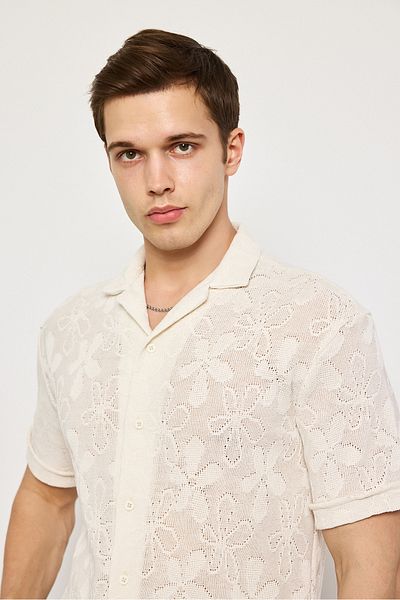 İLKCET MODA Patterned Hole Detail Oversize Men's Shirt