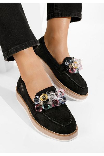 B T Shoes Mocasini de vara dama Veiga negri
