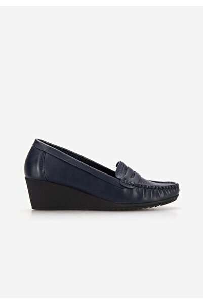 B T Shoes Mocasini dama cu platforma Eligia navy