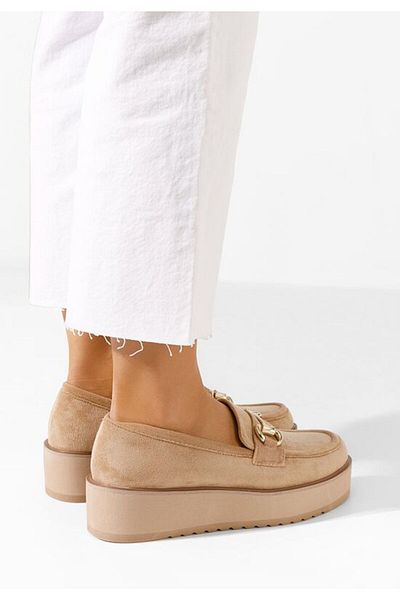 B T Shoes Leondra V3 platform loafers khaki