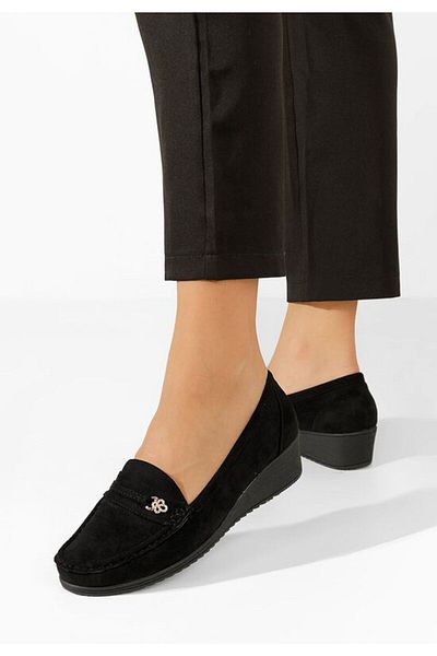 B T Shoes Women's black Adrika platform loafers