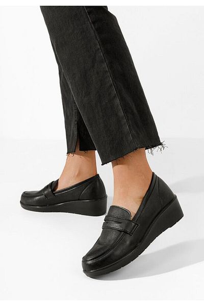 B T Shoes Mocasini dama cu platforma Zeia negri