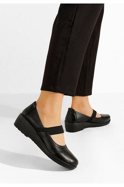 B T Shoes Balerini cu platforma Gracela negri