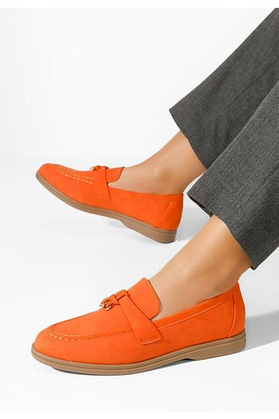 B T Shoes Women's Helerina orange loafers