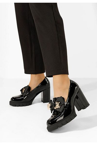 B T Shoes Pantofi cu toc gros Breva V4 negri