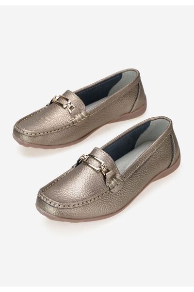 B T Shoes Mocasini dama piele Celetina aurii