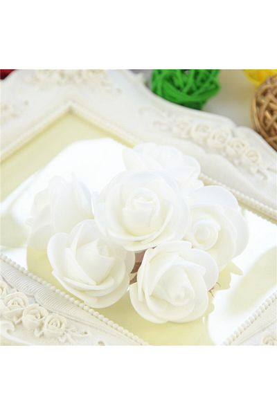 Choice 450PCS-480PCS White About  480pcs-500pcs/3cm Mini PE Foam Rose Flower Head Artificial Rose Flowers H