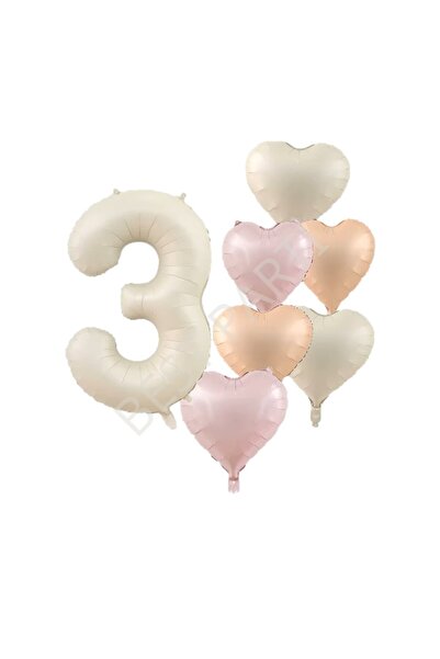 BEST PARTİ DOĞUM GÜNÜ PARTİ SÜSLERİ Best Number and Heart Foil Balloon Set fo...