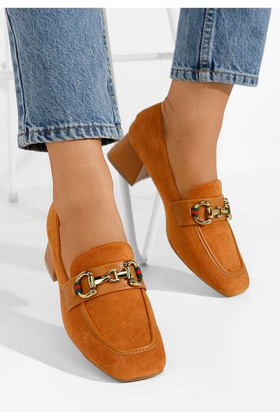 B T Shoes Nasha camel heeled loafers