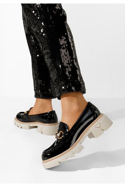 B T Shoes Mocasini dama lacuiti Lerina V6 negri