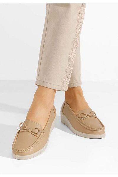 B T Shoes Mocasini dama cu platforma Karenna kaki