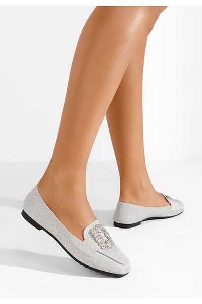 B T Shoes Mocasini dama eleganti Mysha argintii