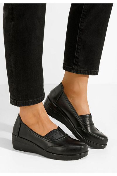 B T Shoes Women's platform loafers Marilena black