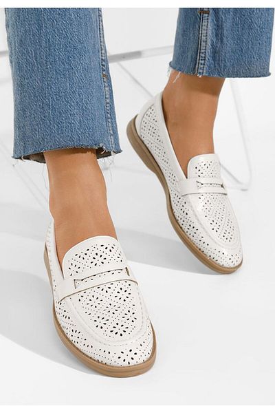 B T Shoes Mocasini dama Valtera albi