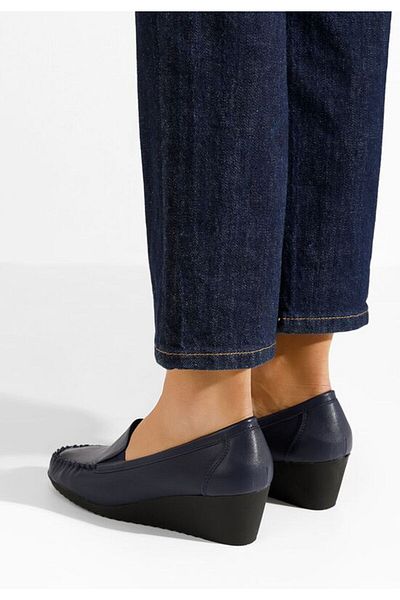 B T Shoes Mocasini dama cu platforma Alpha navy