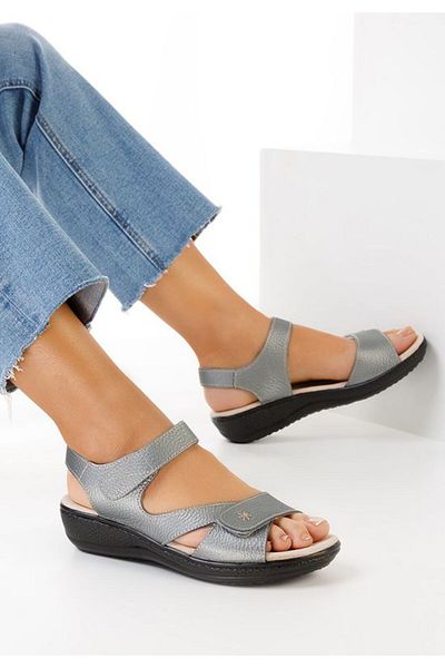 B T Shoes Sandale dama piele argintii Cruella