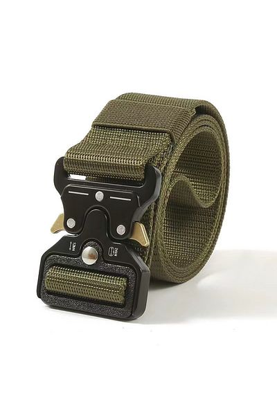 Choice Green Men's Belt Metal Male Belt Canvas Belts Big Size Outdoor Sport Nylon Belts Oversized