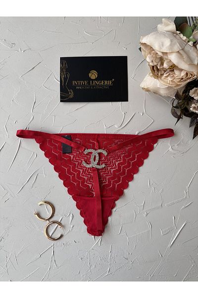 İntive Lingerie Intive Red Back Stone Channel Logo Δαντελένια Κορδόνια Ποιότητας