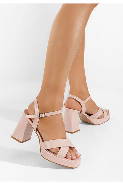 B T Shoes Sandale cu toc gros Heidi nude